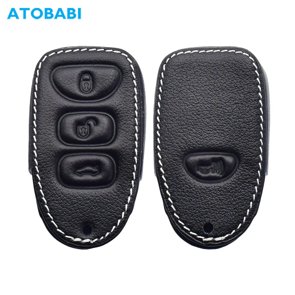 Funda de cuero para llave de coche, cubierta protectora para Control remoto inteligente, para Hyundai Elantra Sonata Accent Kia Soul Optima Spectra Sorento Forte