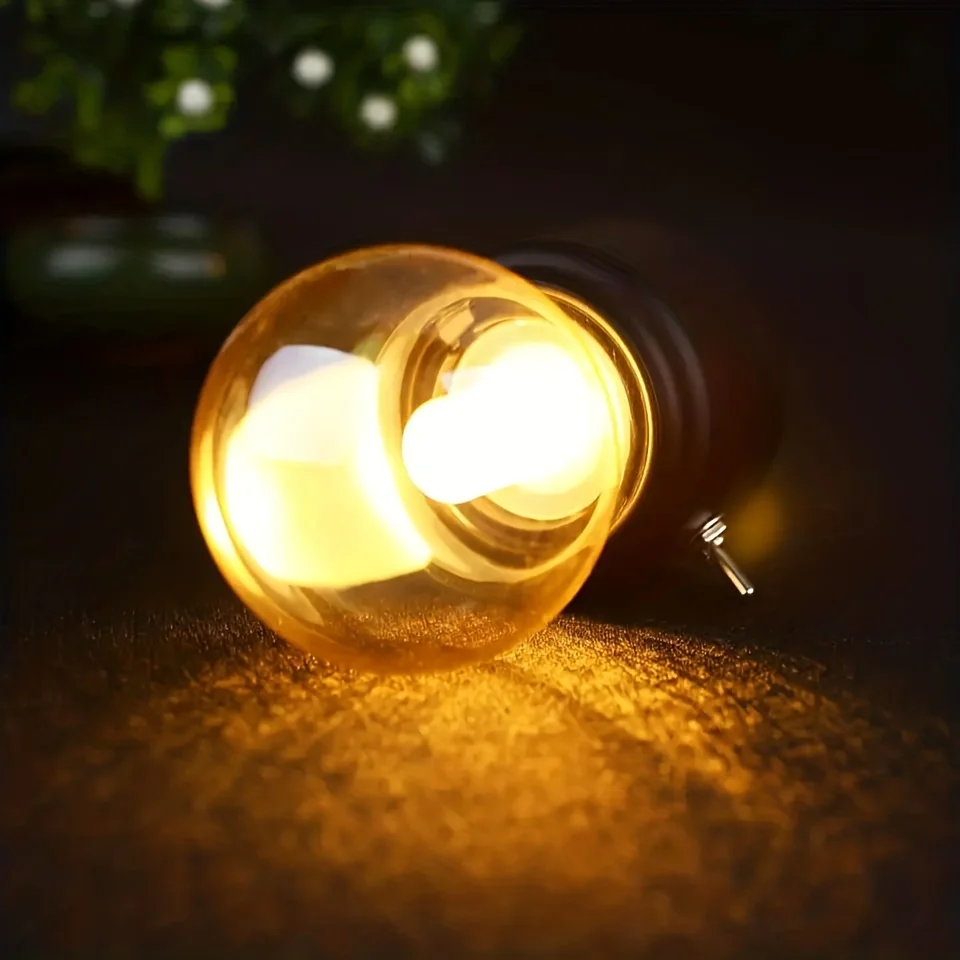 1pc Vintage LED Bulb Night Light, Retro 5V USB Rechargeable Mood Luminaire Writing Desk Table Lamp, For Bedroom Study Room Deco