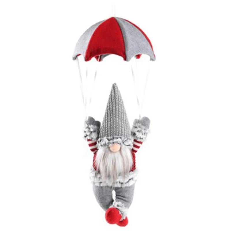 Gnome Figurine Skydiving Gnome Doll On The Table Shelf Desktop Parachute Tomte Plush Gnome Gifts Themed Tree Decor Grey Durable