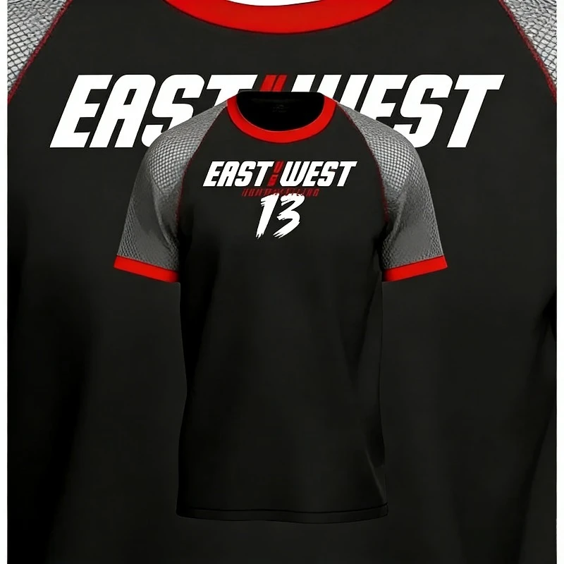 East Vs West 10-15 Devon Larratt Arm Wrestling Jersey Short Sleeve Wrist Enthusiasts Training Fitness Game-day Uniform Clothes