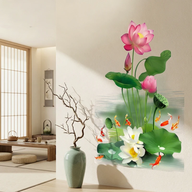 Lotus Flower Purity Impurity Chart Sticker Non-Fading Self Adhesive Decal for Youth Hostel Bathroom Toilet Door Decor