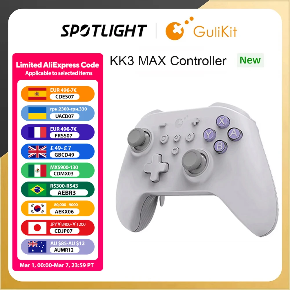GuliKit KK3 MAX contrôleur NS39 KingKong 3 manette de jeu avec manettes à effet Hall déclencheurs pour Windows Nintendo Switch 2 Android iOS