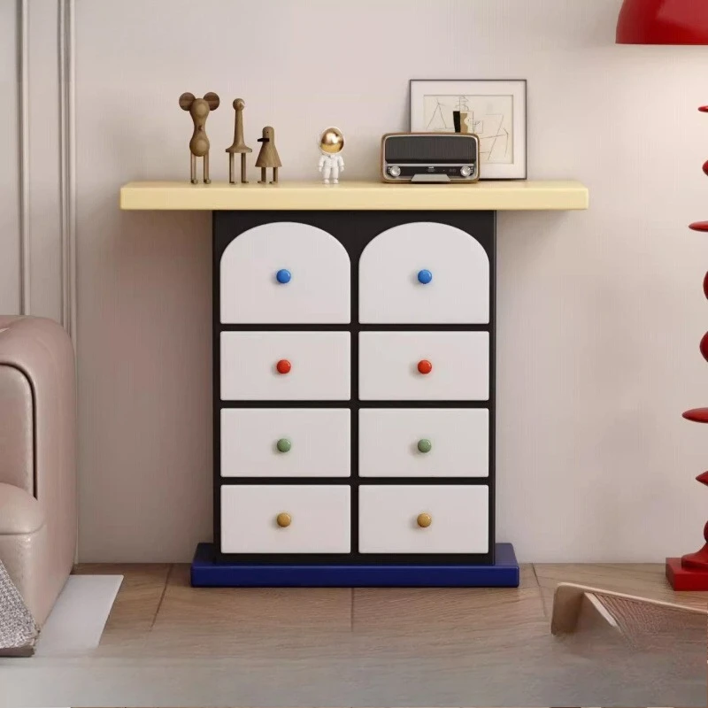 Dopamine contrasting color color eight-bucket cabinet, living room porch cabinet, home storage, homestay corridor storage