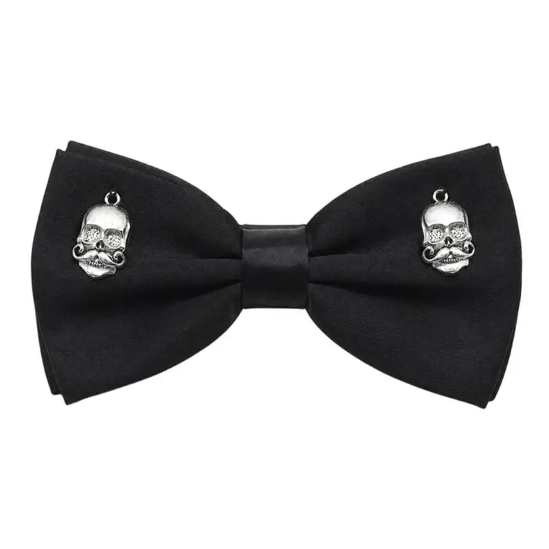 A52E Black Costume Neckwear Bowtie for Halloween Parties and School Celebrations, Lightweight Holiday Piece for Adults