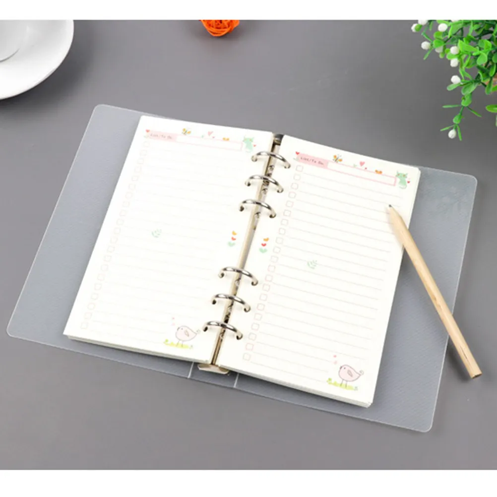 

B5 Loose Leaf File Folder Plastic Round Rings Transparent Document Organizer for Office School Home Use