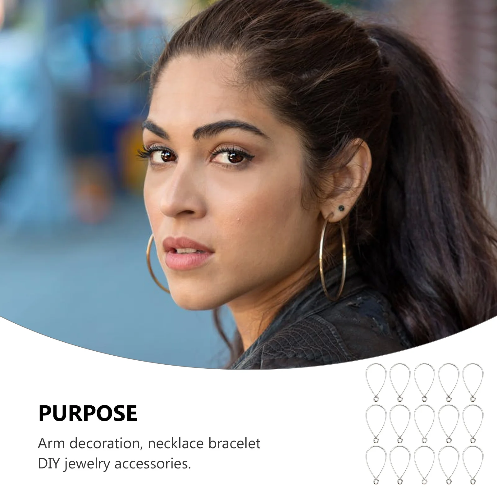 

50Pcs DIY Pendant Set Creative Jewelry Pendants Hanging Ornament Craft Material for Necklace Bracelet Earrings Keychain Bag