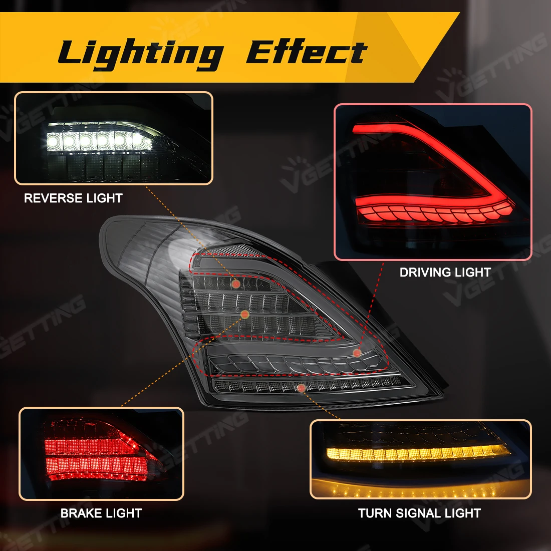 For Nissan Almera 2011 2012 2013 2014 2015 2016 2017 LED Tail Lght Assembly Dynamic Turn Signal Light Tail Lamp Waterproof Parts