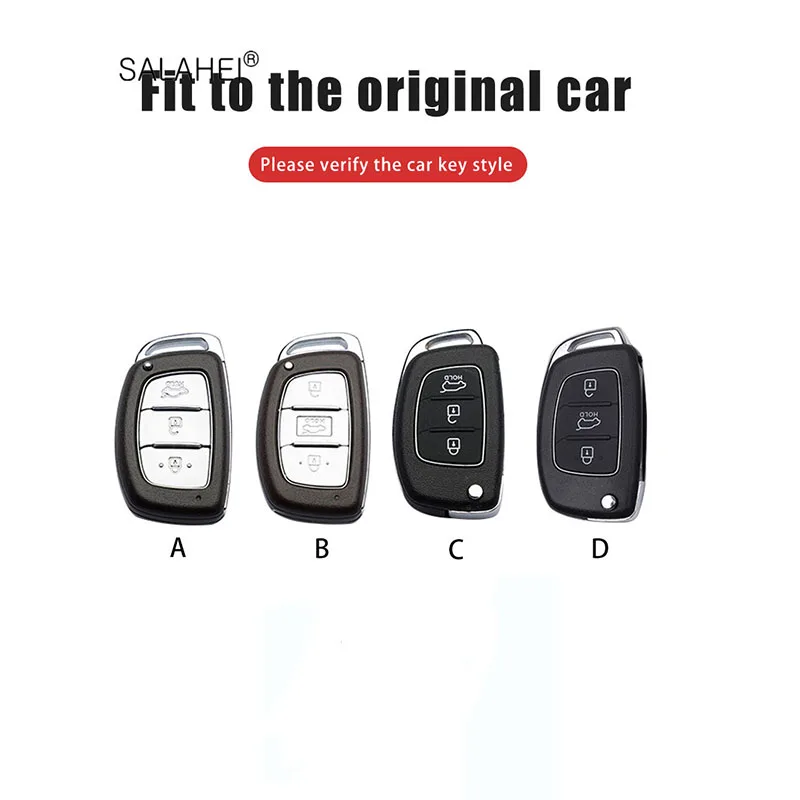 Leather Car Key Case Cover Holder For Hyundai Tucson Sonata Santa Fe Creta ix25 ix35 i10 i20 Verna Solaris Mistra Elantra Accent