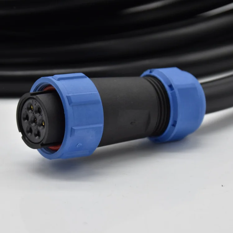 7P plastic waterproof IP68 aviation plug SP2110/P7 with wire connector - replacing Weipu connector