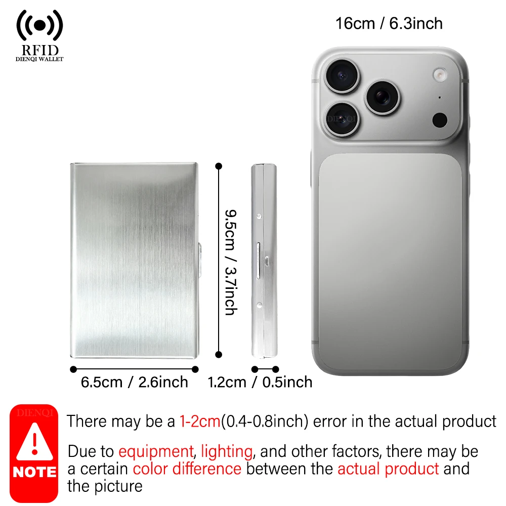 RFID Business Card Holders Card Wallet Aluminium Metal Credit Cardholder Case Large Capacity Portable Slim Minimalist Wallet Box