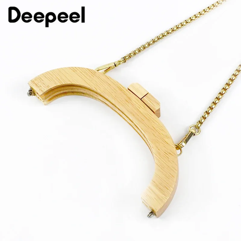 1/2Pcs Deepeel 20/25cm Holz Tasche Griff Geldbörse Rahmen Verschluss Kuss Verschluss Handtasche Brieftasche DIY handgemachte Nähen Klammern Zubehör