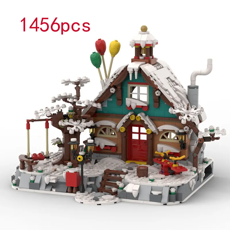 

MOC-201852 1456pcs small particle assembly building blocks winter kindergarten our little star Christmas gift toy house