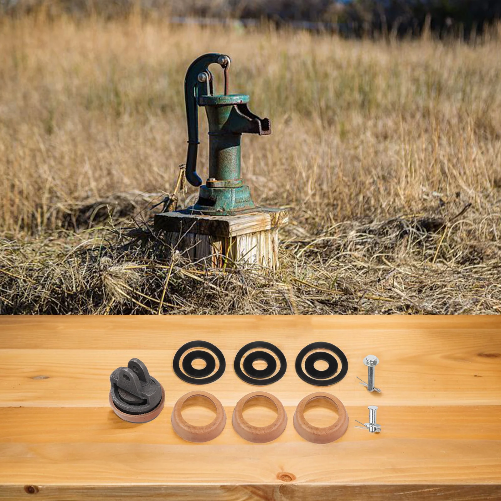 Easy Installation Leather Cuffs Dimensions 52mm X 20mm X 4mm Handle Pump Parts Cowhide Leather Material Rubber Seal Sets