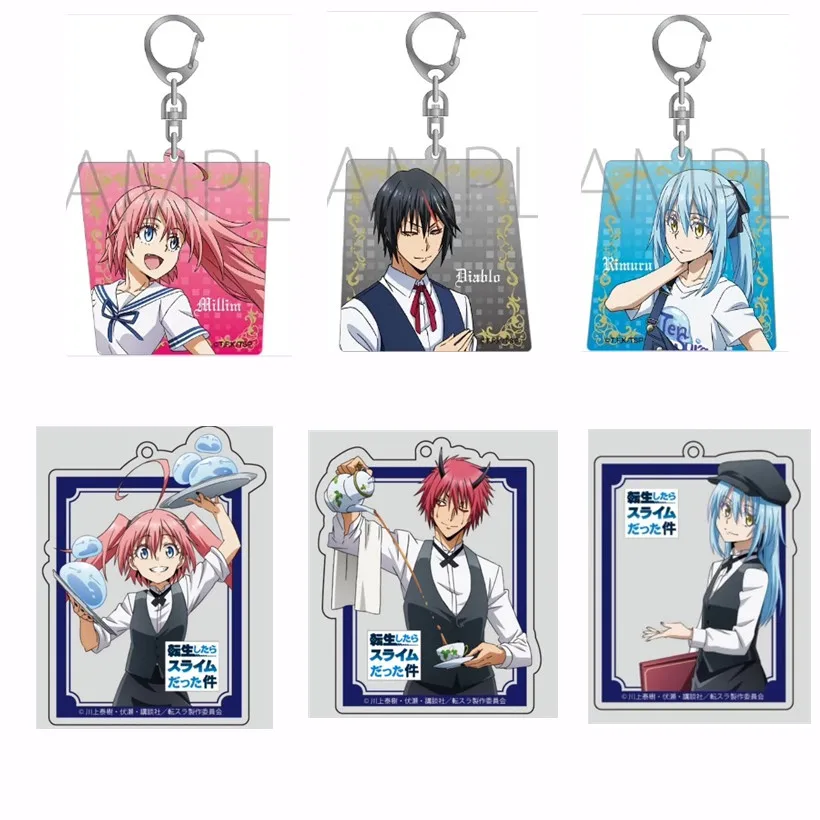 Game Rimuru Tempest Shuna Shion Shizu Benimaru Keychain Doll Anime Acrylic Keyring Pendant for Gift