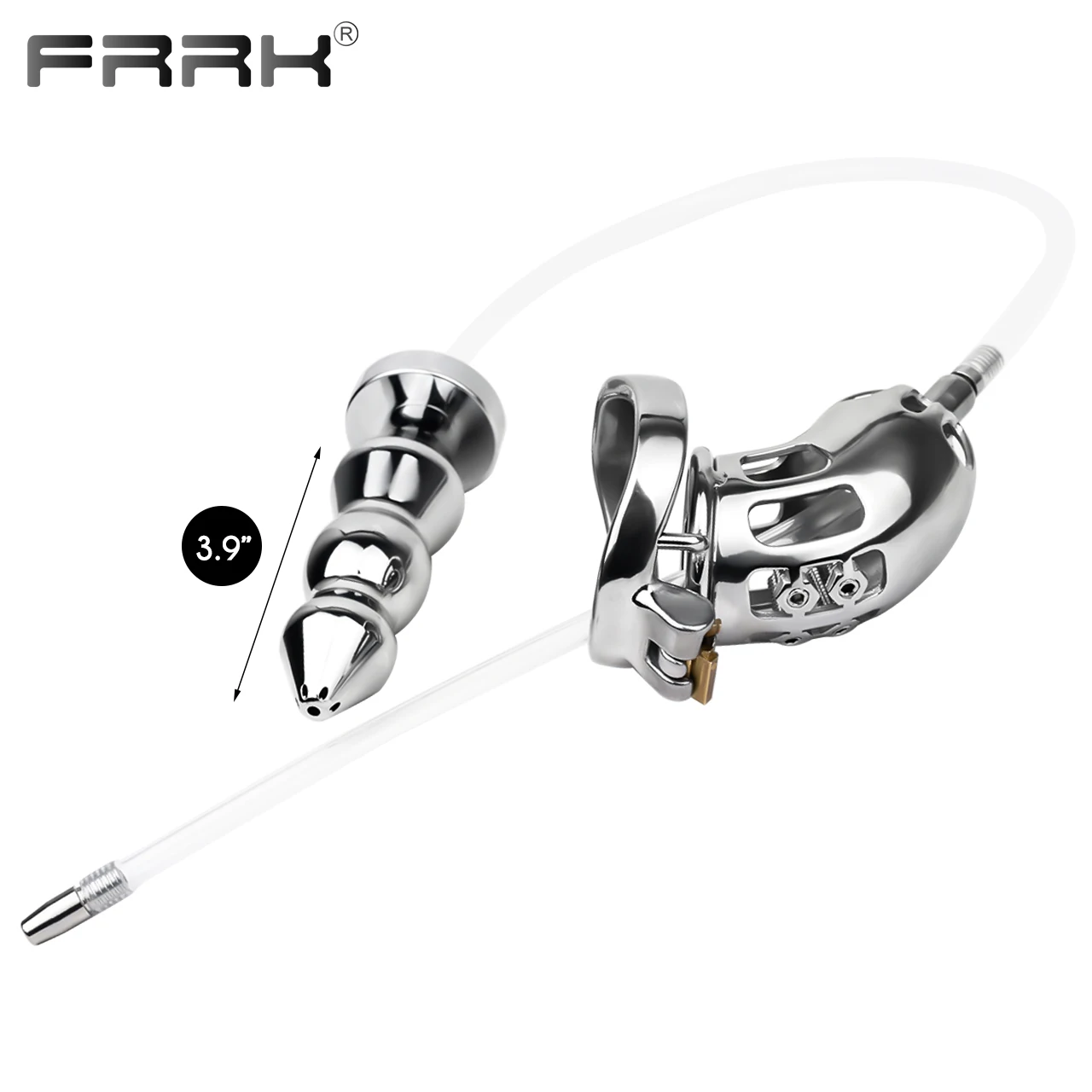 FRRK Cylinder Spiked Male Chastity Cage with 3.9