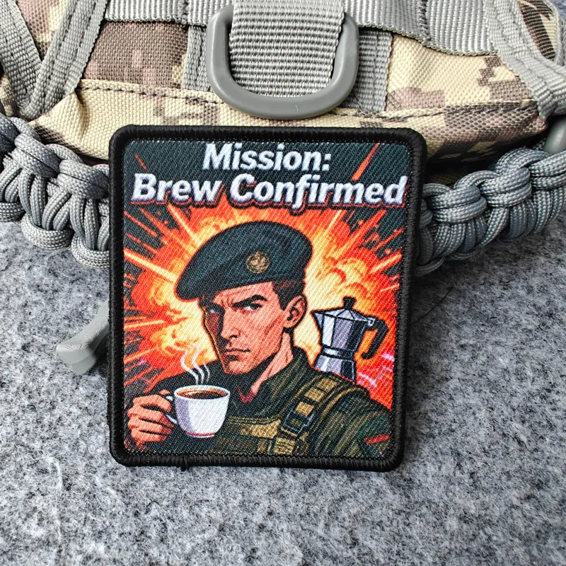2026 Neuer taktischer Patch, Agent Coffee Moral-Abzeichen, für Kleidung, Hüte, Rucksäcke, taktische Ausrüstung, Klettverschluss