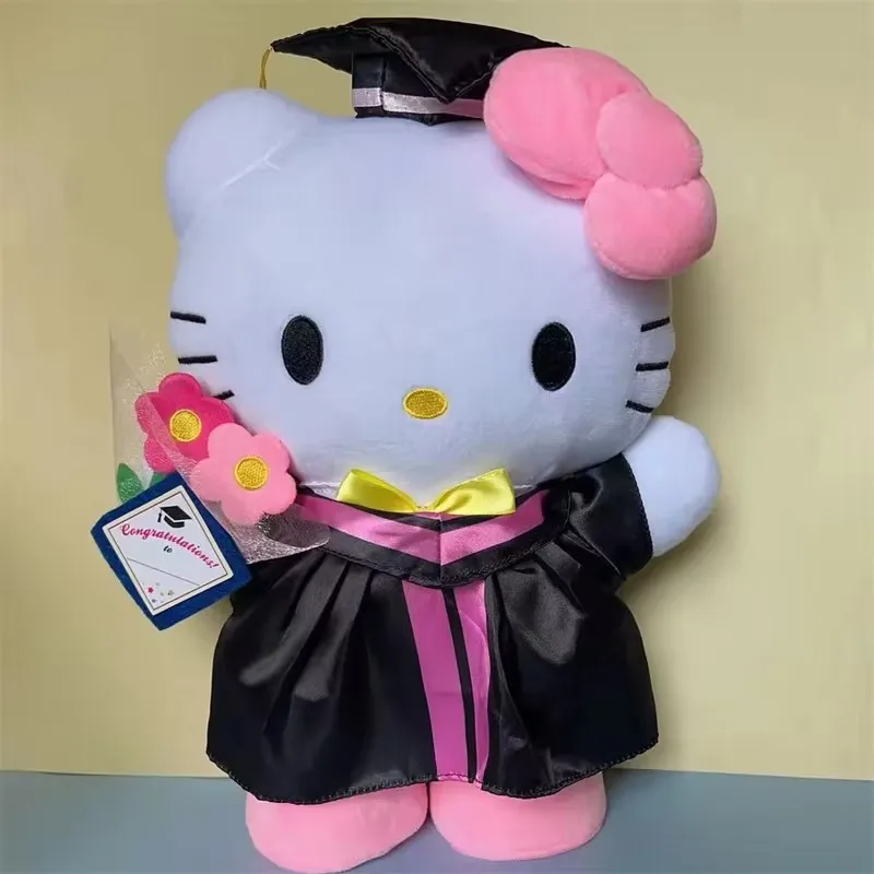 Sanrio Nieuwe Graduate Seizoen 35 cm Kawaii My Melody Hellokitty Kuromi Cinnamoroll Zachte Pluche Souvenir Pop Afstuderen Kerstcadeau