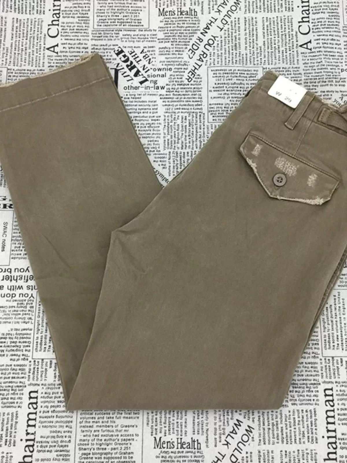 

American Sle Heavyweight Pure Cotton Work Trousers Men's Korean Version Ame i Long Pants Wear Resistant Waed Khaki Str...