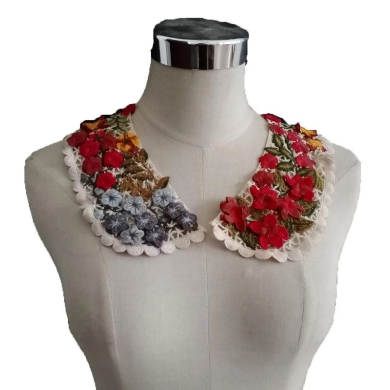 Embroidered Flower Applique for Wedding Dress Evening Gown Sewing Collar Patches