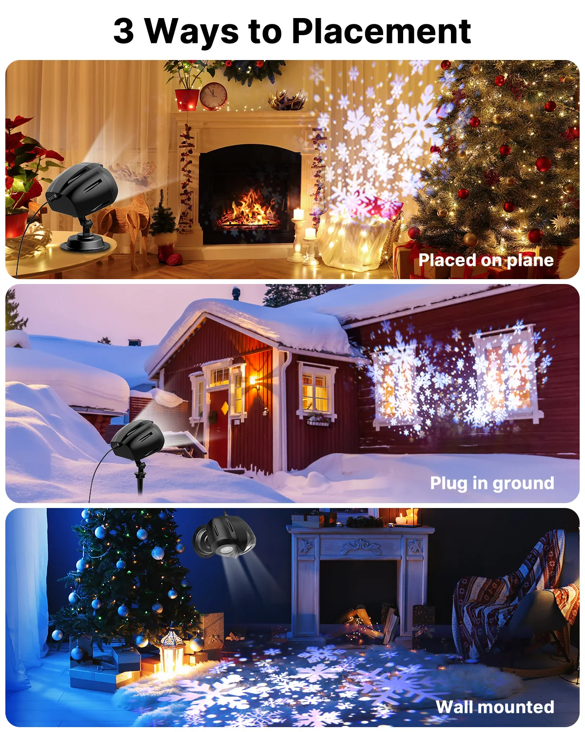 Christmas Snowfall Projector Lights, Highlight Dynamic LED Snow Christmas Snowfall , IP65 Waterproof Snowfall Spotlight Lighting