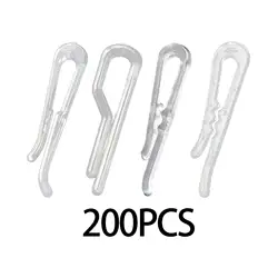 200Pcs Transparent Alligator Clip Fixed Clip Reusable Shirt Clips U Shape