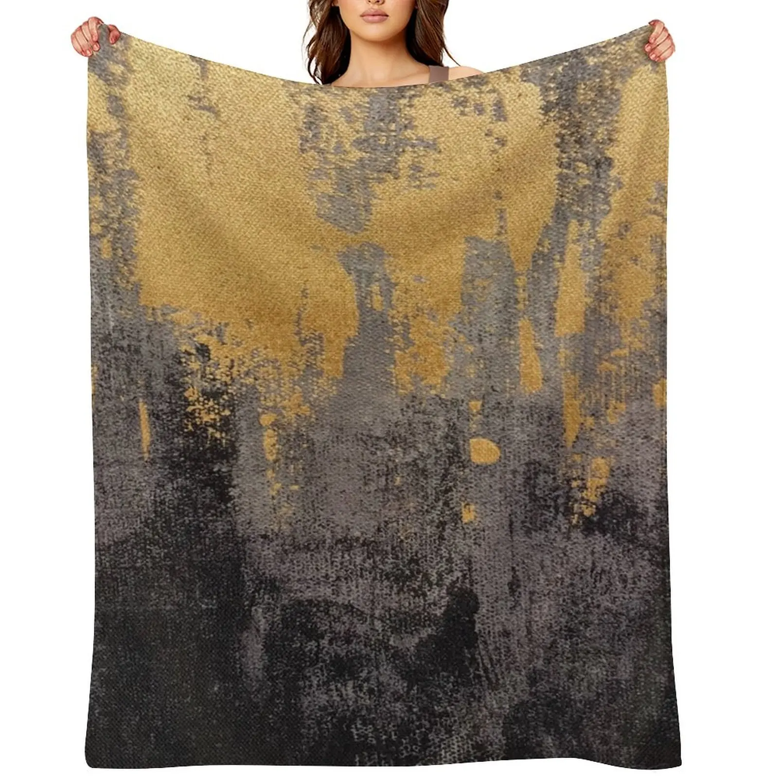 

Black and gold pattern Throw Blanket manga Cute Plaid Luxury St funny gift Blankets