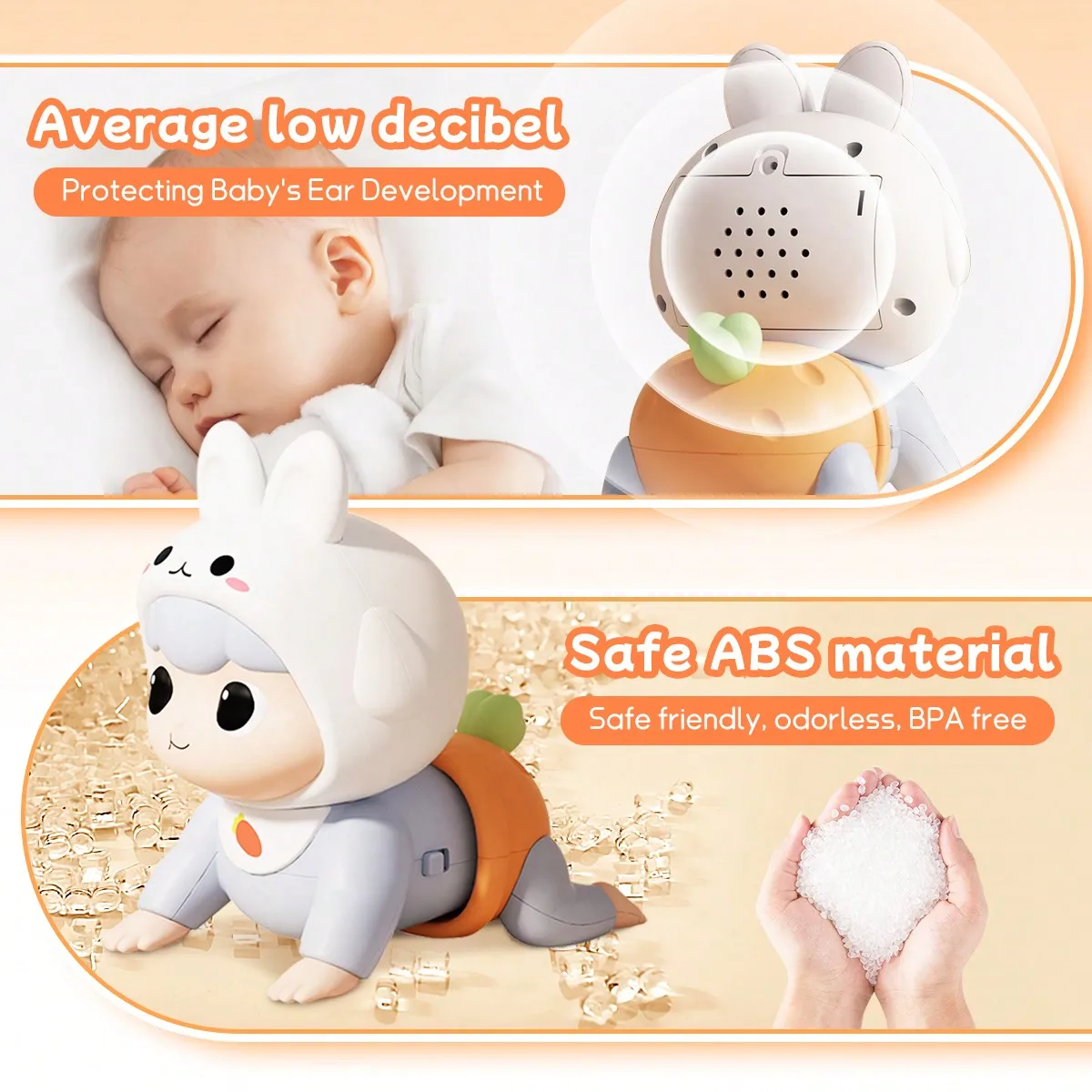 الرضع تعلم الزحف لعبة الحيوان الطفل الزحف دمية يمكن الغناء المشي وقت البطن لعبة مع الموسيقى التعلم المبكر لعبة تعليمية هدية #4
