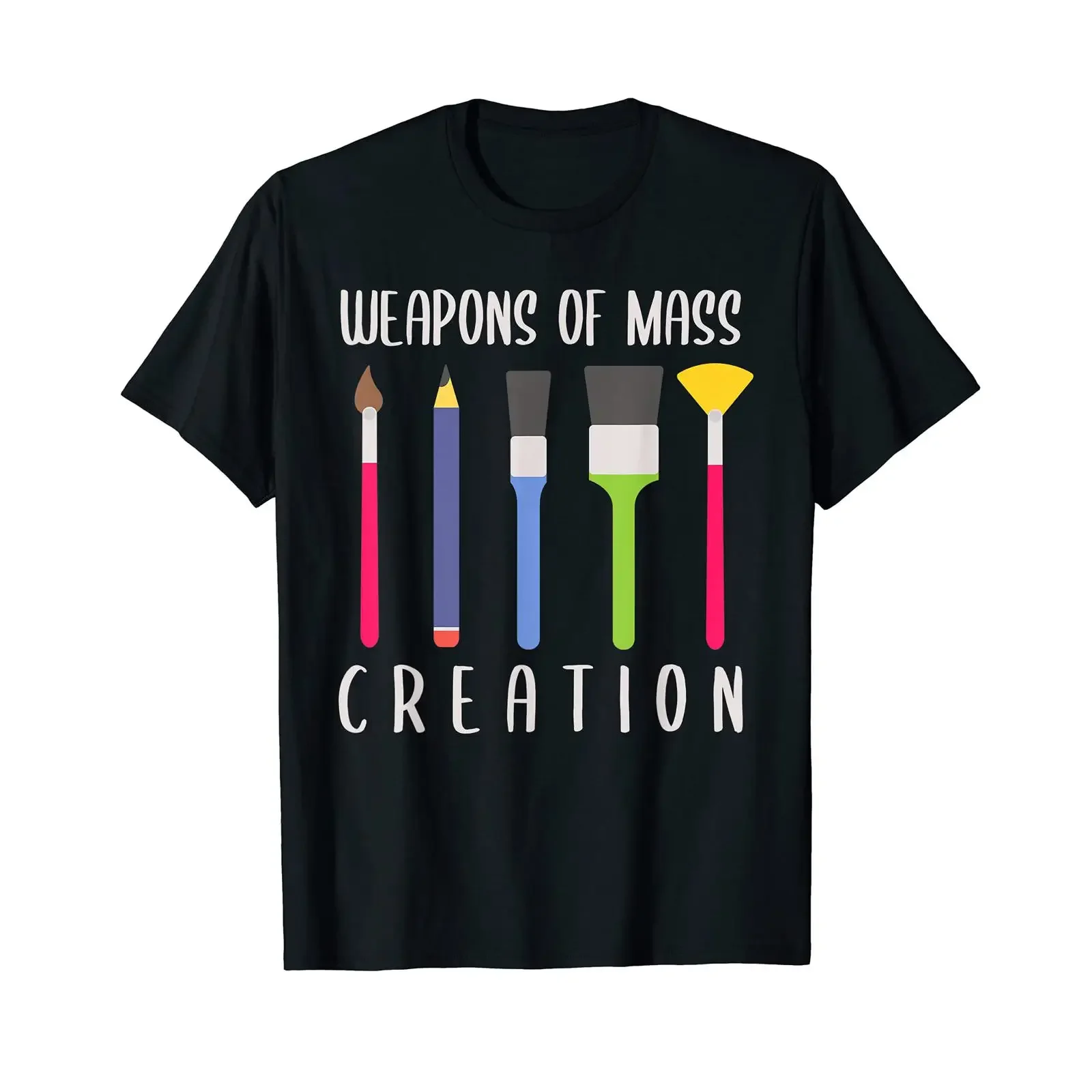 Weapons of Mass Creation Art Teacher Back to School T Shirt for  vintage Washed designer clothes Soft graphic