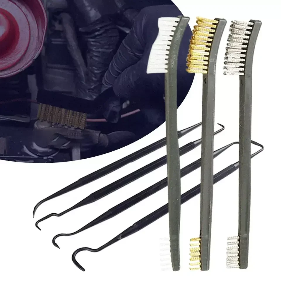 

7pcs/set Gun Cleaning Tools Pick And Brush Set Cleaning Rust Brushes Auto Gas Stove Accessories Cleaning Tools