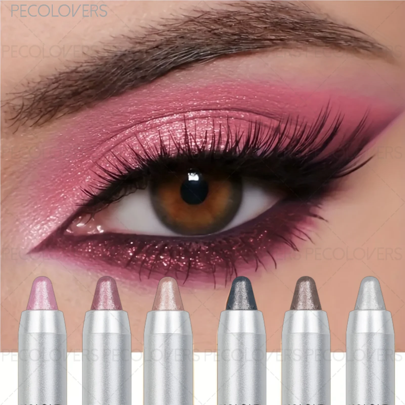 Bâton d'ombre à paupières de couleurs brillantes, stylo de fard à paupières scintillant à rendu des couleurs élevé, maquillage pour les yeux accrocheur, Concert, maquillage de fêtes, 1 pièce