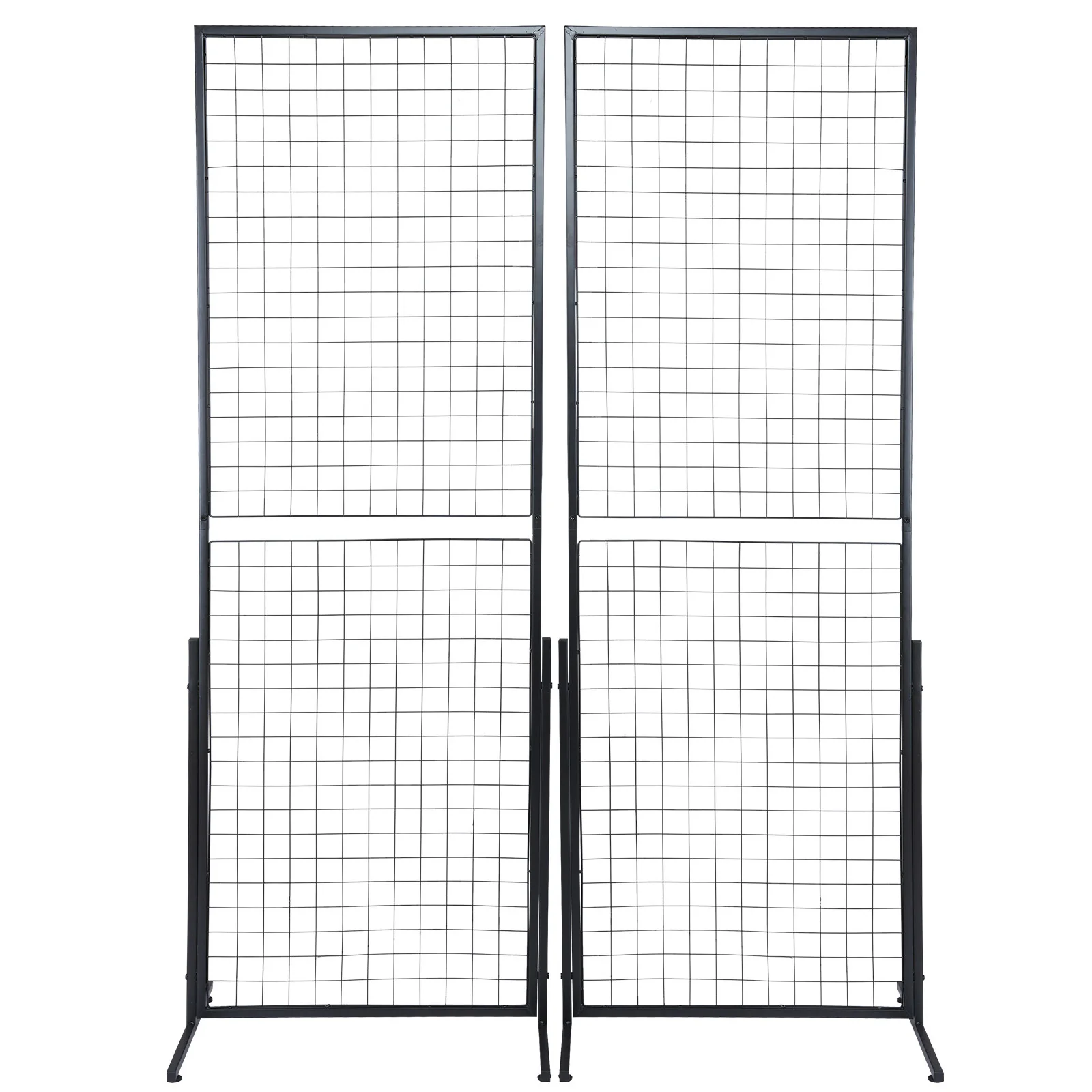 

2'x 5.6 Gridwall Panels Tower,2 Packs Wire Grid Panels with T-Base Floorstanding,Double Side Gridwall Panels