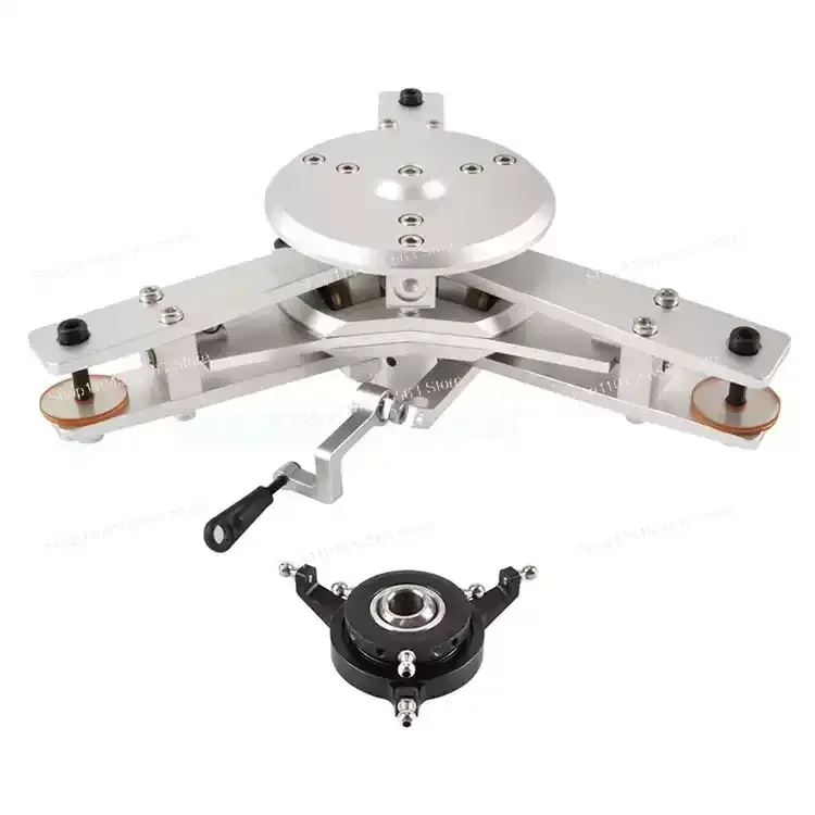 Universal Main Rotor Head & Cross Disc Set for AS350, 700, 800 RC Helicopters | 3-Blade, 10mm/12mm Swashplate