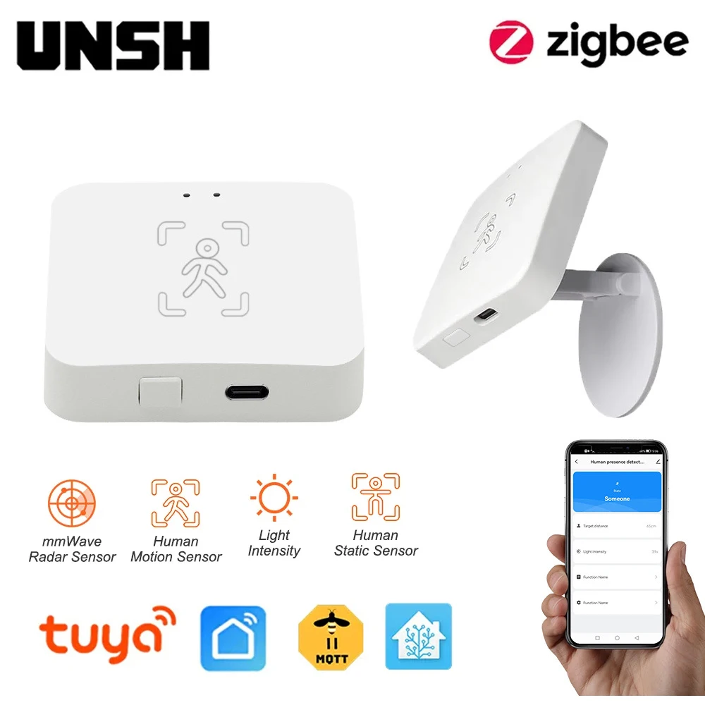 

Tuya Zigbee Smart Human Presence Detector MmWave Radar Pir Montion Sensor With Luminance Detection Smart Life For 2MQTT Z2M