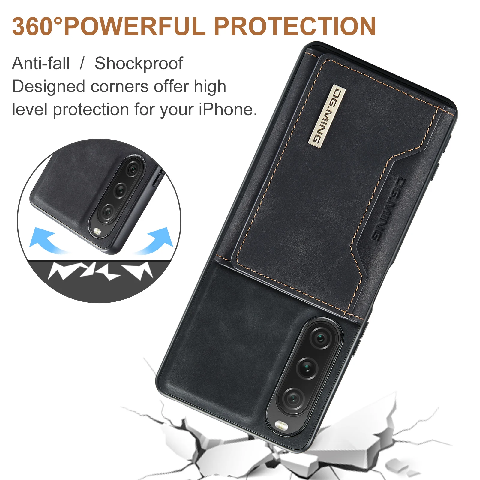 2in1 مغناطيسي مناسب لهاتف Sony Xperia 5V غطاء حماية Xperia 10V/Xperia 1V حامل بطاقات جلدي قابل للفصل حافظة محفظة مغناطيسية