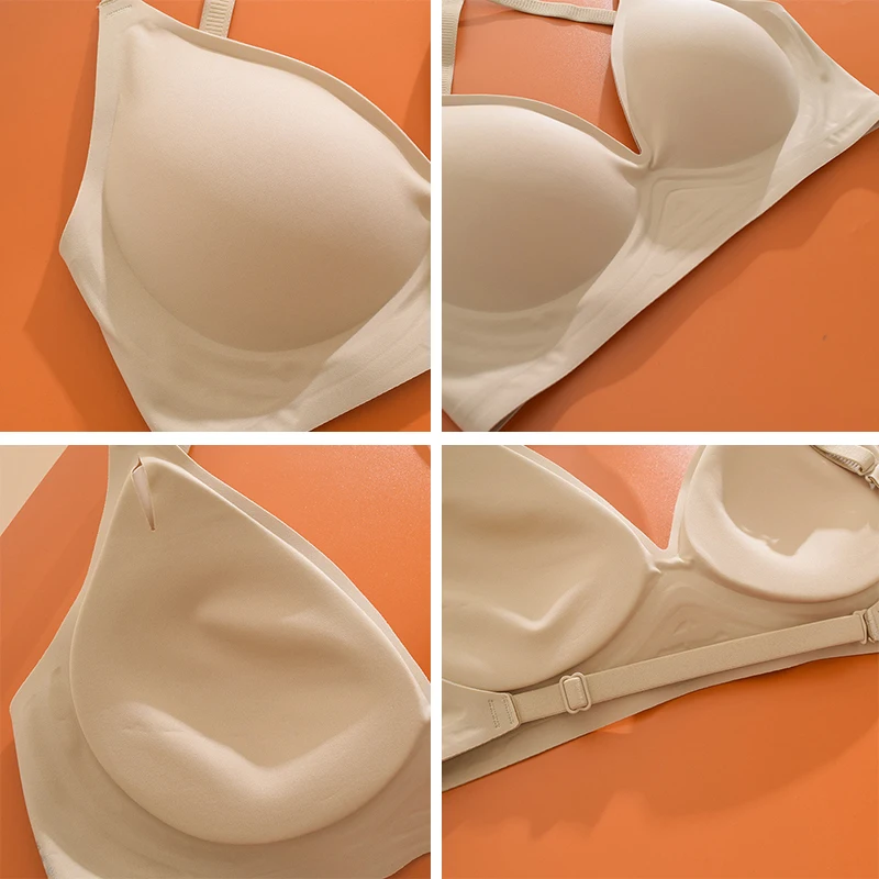 2pcs/set Externally Expanded Women Underwear No Marks Without Steel Rings Beautiful Back Sexy Soft Support Solid Color Bra