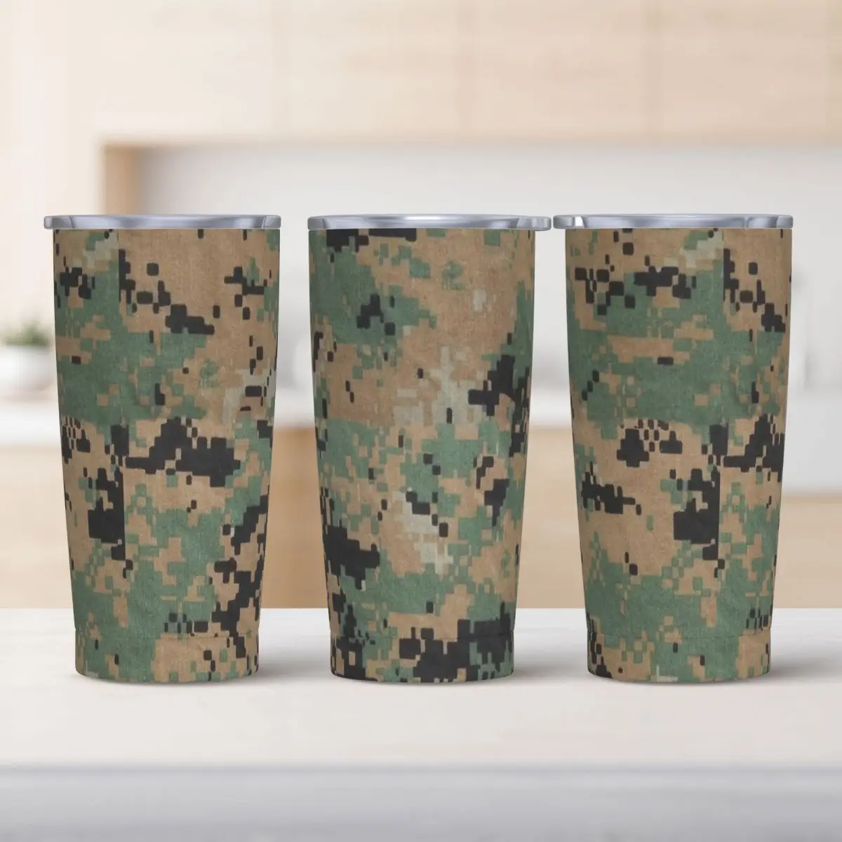 

Stainless Steel Tumbler Marpat Camouflage Car Mugs With Straws Beach Cold Drink Water Bottle Keep Heat 20oz Coffee Mug