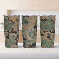 Stainless Steel Tumbler Marpat Camouflage Car Mugs With Straws Beach Cold Drink Water Bottle Keep Heat 20oz Coffee Mug