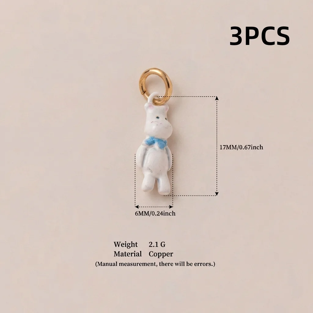 3 Stück Dopamin-Tier-Serie: Weißer Hase, Weißes Schaf, Elefant – DIY-Anhänger für Schmuck – Detail 3