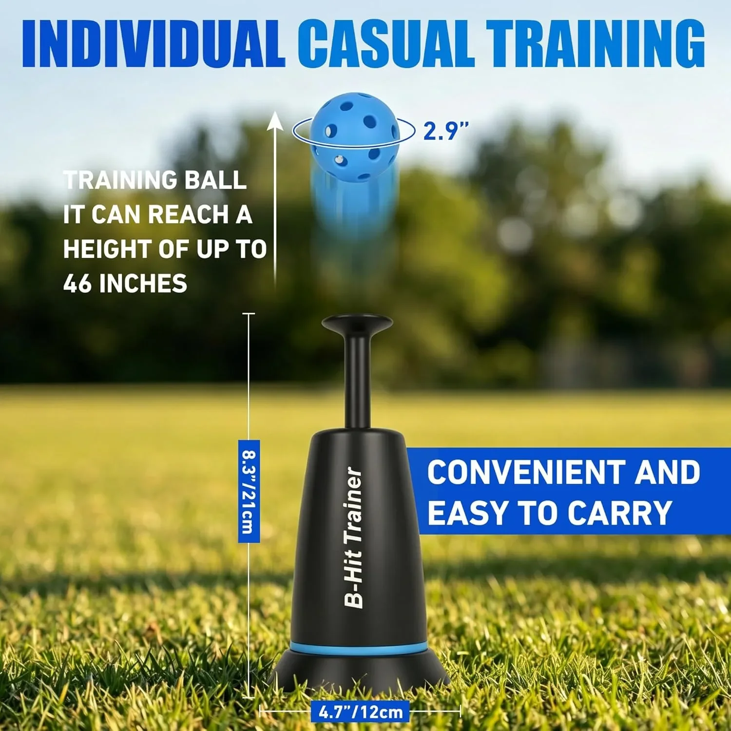 Durable Nylon Baseball Tee Popper Batting Training Equipment No Pitcher Solo Hitting Power Practice for Baseball Softball