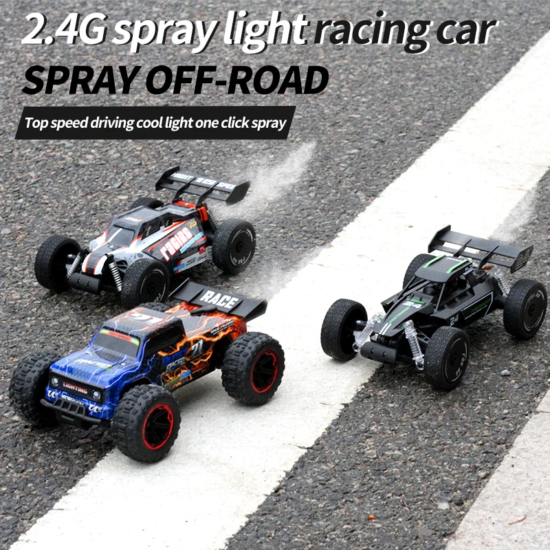 Carro de controle remoto spray luz carro de corrida fórmula carro de corrida off-road veículo deriva carro de brinquedo de alta velocidade