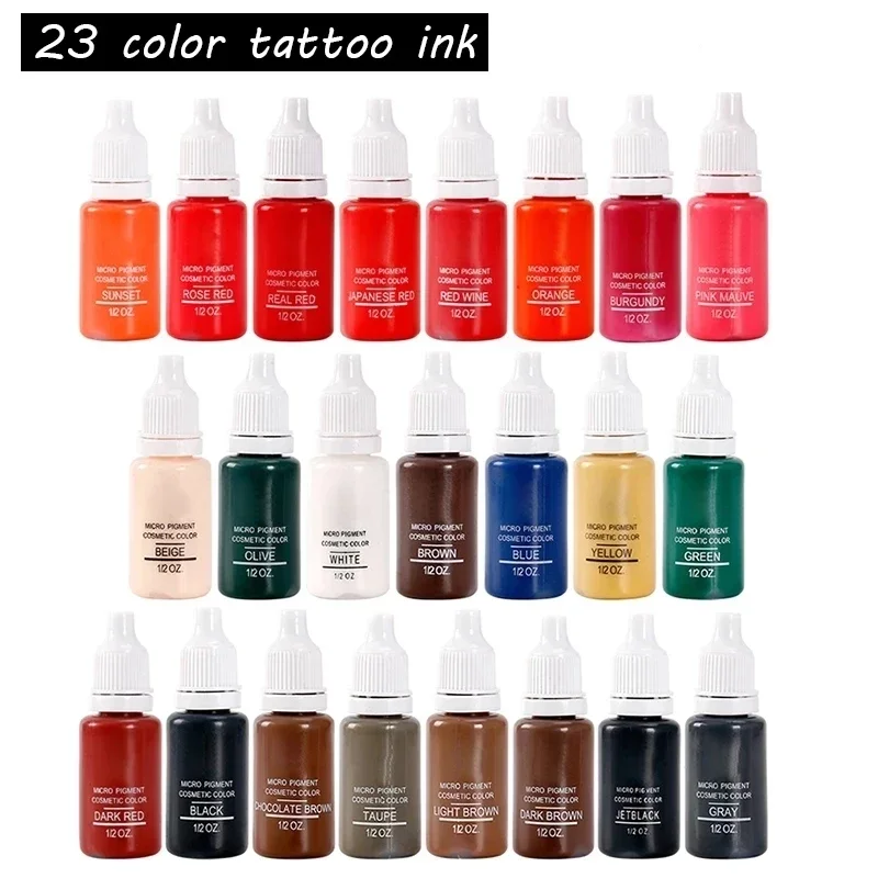 

23 Color Semi Permanent Makeup Eyebrow Ink Lips Eye Line Tattoo Color Microblading Pigment