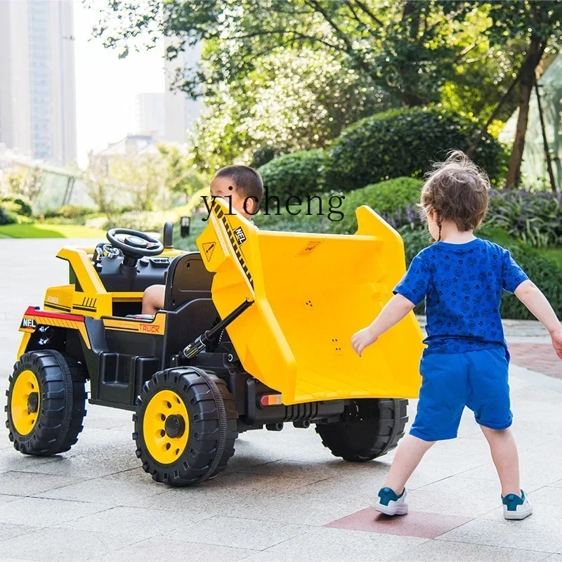 Perambulator Electric Four-Wheel Baby Toy Car Can Sit Baby Child Tractor Engineering Off-Road Vehicle