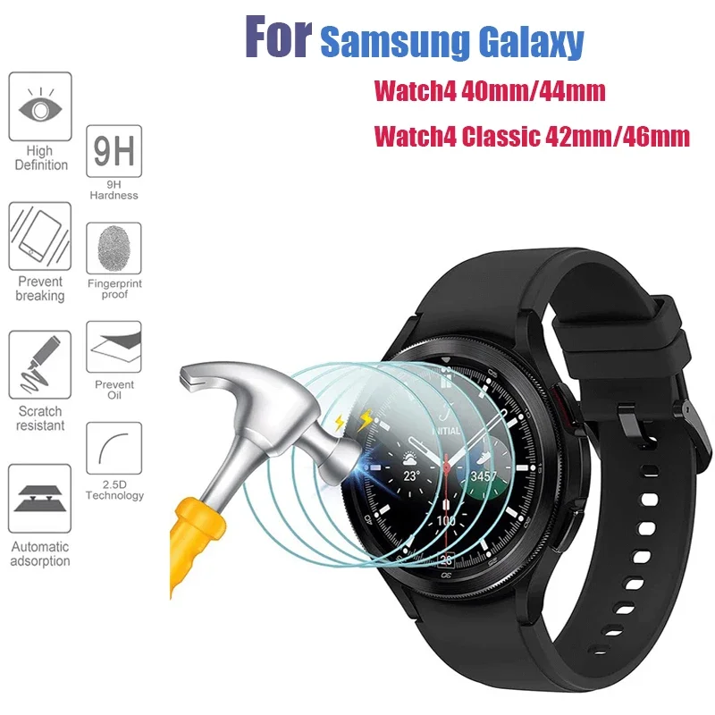 9H Tempered Glass for Samsung Galaxy Watch 4 5 6 7 40/44mm Classic 42/46mm Watch7 44 40mm Anti Scrach Film HD Screen Protectors