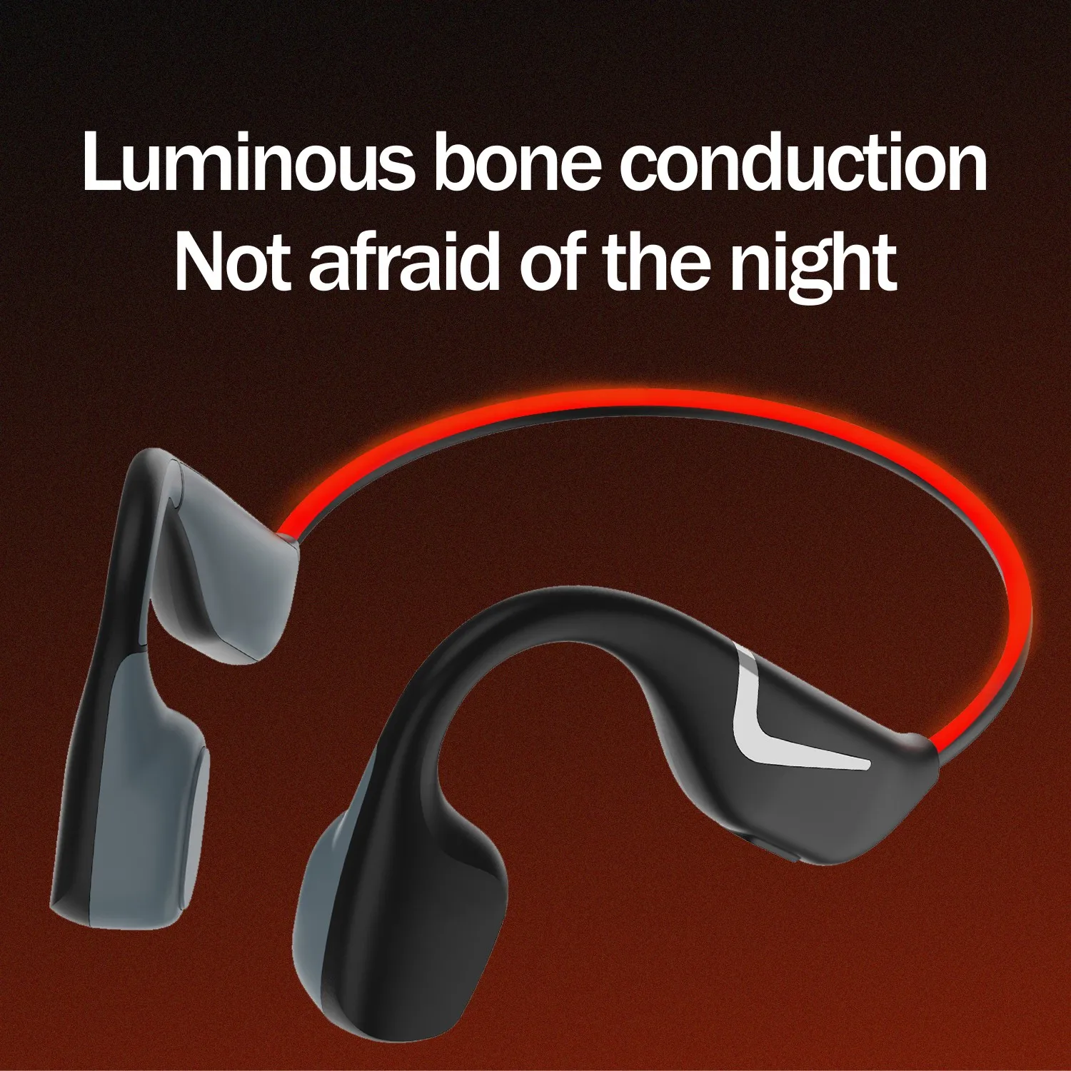 Dv68 Pro Night Running Luminous Sports Waterproof Bone Conduction Earphones with MIC Suitable for Outdoor Running, Night Running