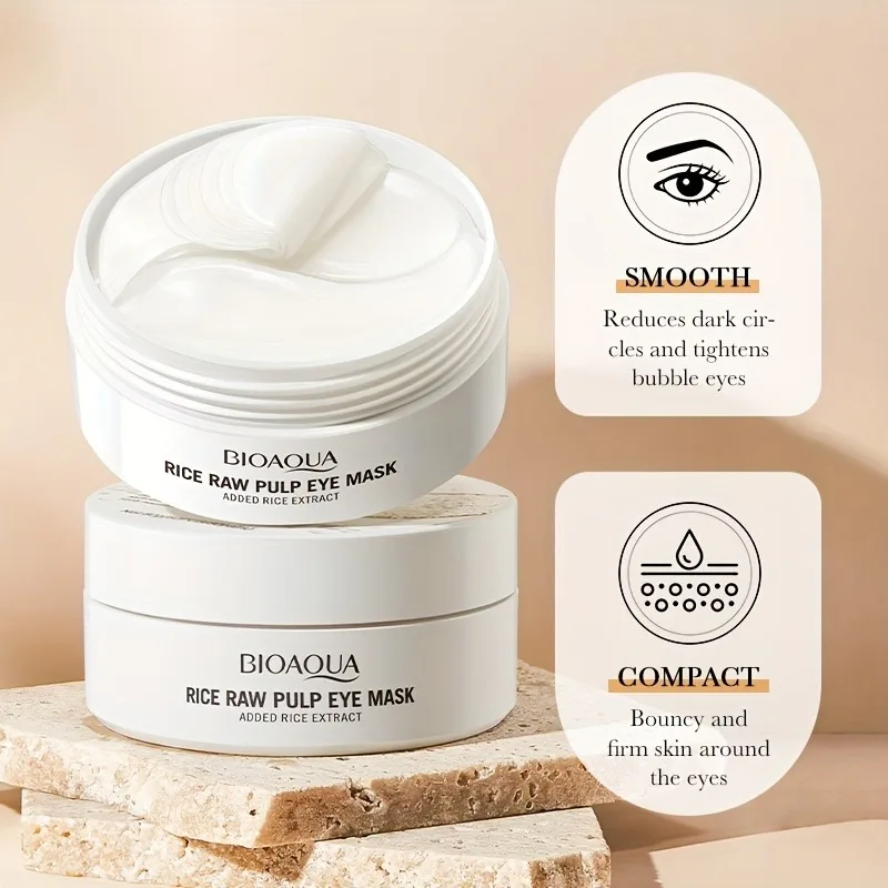 Eye Mask Pairs of Rice Milk Moisturizing Eliminates Dark Circles Eye Bags Wrinkles Tightens The Skin Suitable for All Symptoms