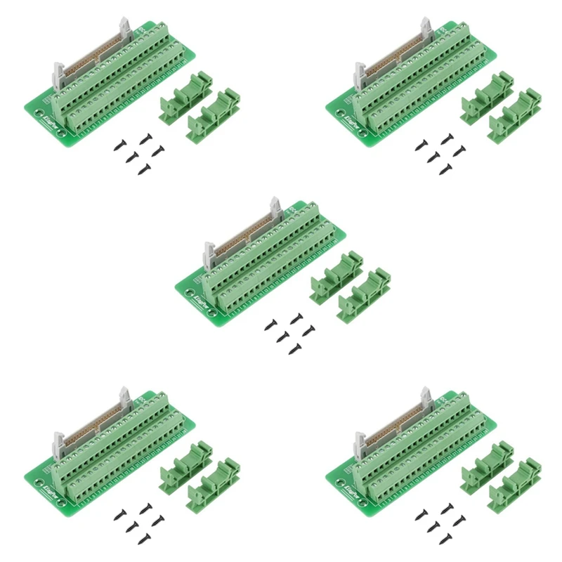 

5-кратный IDC40P 40-контактный разъем, полоса, коммутационная плата, Клеммная колодка, разъем ПЛК, интерфейс с кронштейном, для ПЛК, монтаж на DIN-рейку