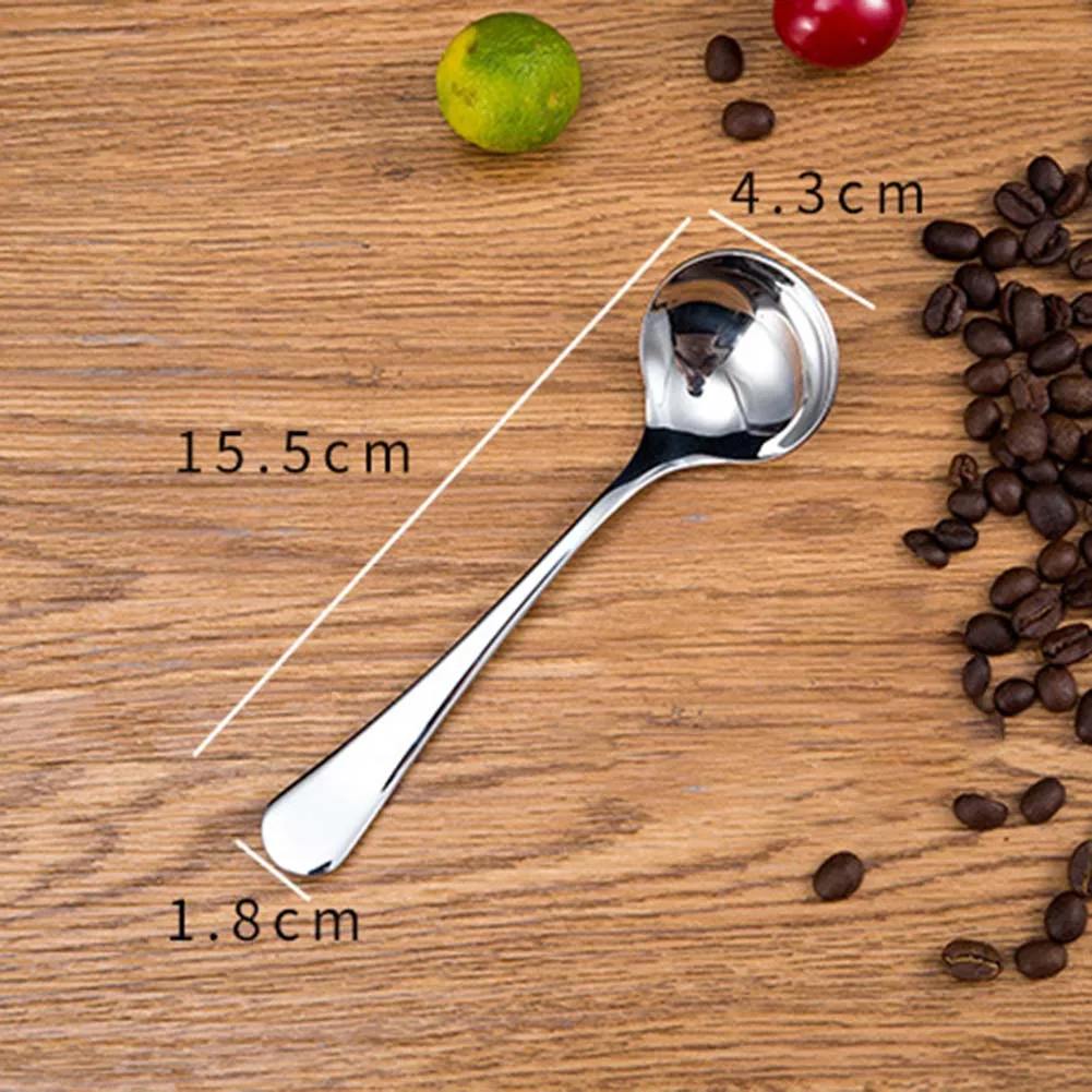 Professional Coffee Spoon 304 Stainless Steel for Cupping Tea For Tasting Baking and Dessert Serving 15.5 cm Length Silver