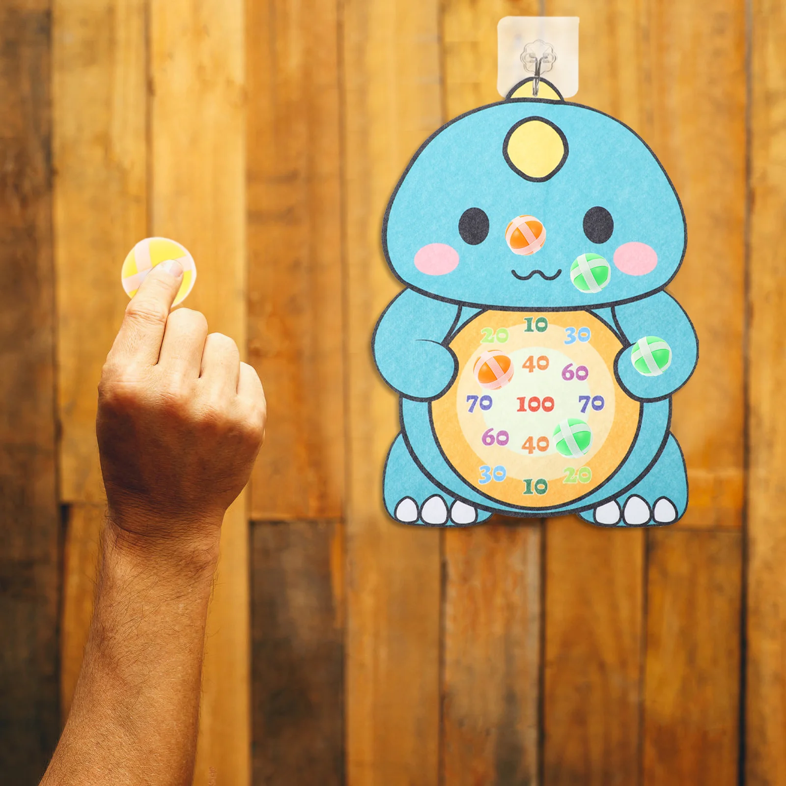 

1 Set Sticky Ball Dinosaur Board Kids Fabric Dart Set For Children Party Gift Catch Game Replacement Balls Game Accessories