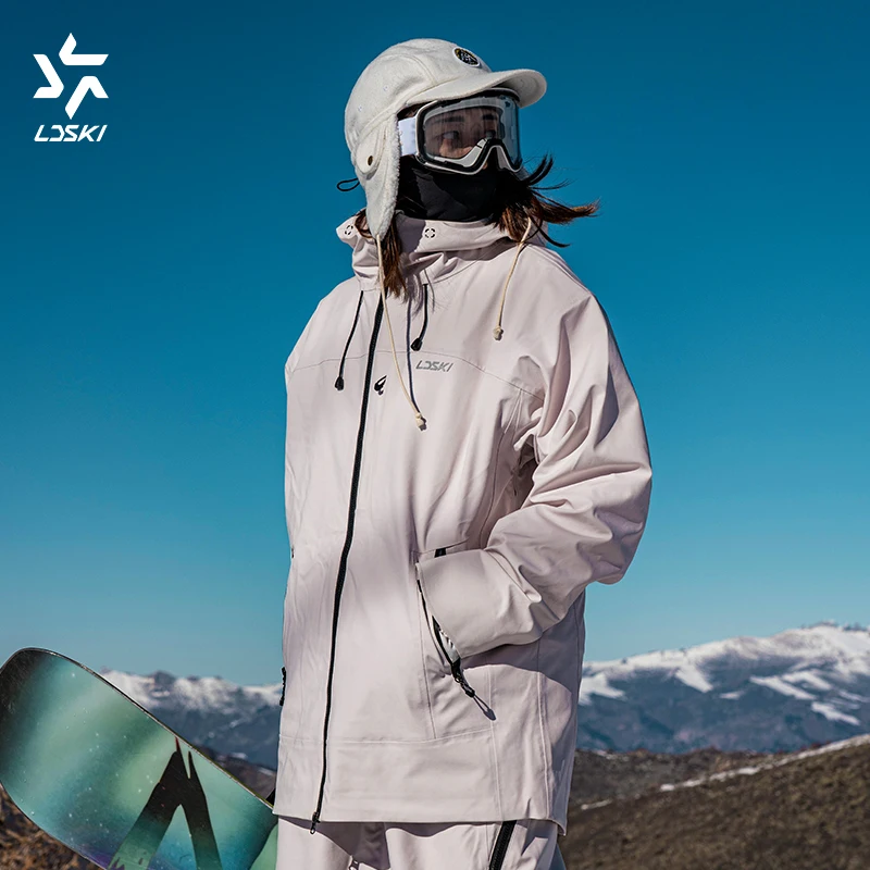 LDSKI – ensemble de combinaison de Ski pour femmes et hommes, imperméable, respirant, jupe chaude en poudre, snowboard, randonnée, Sports de plein air, veste et pantalon à bretelles d'hiver