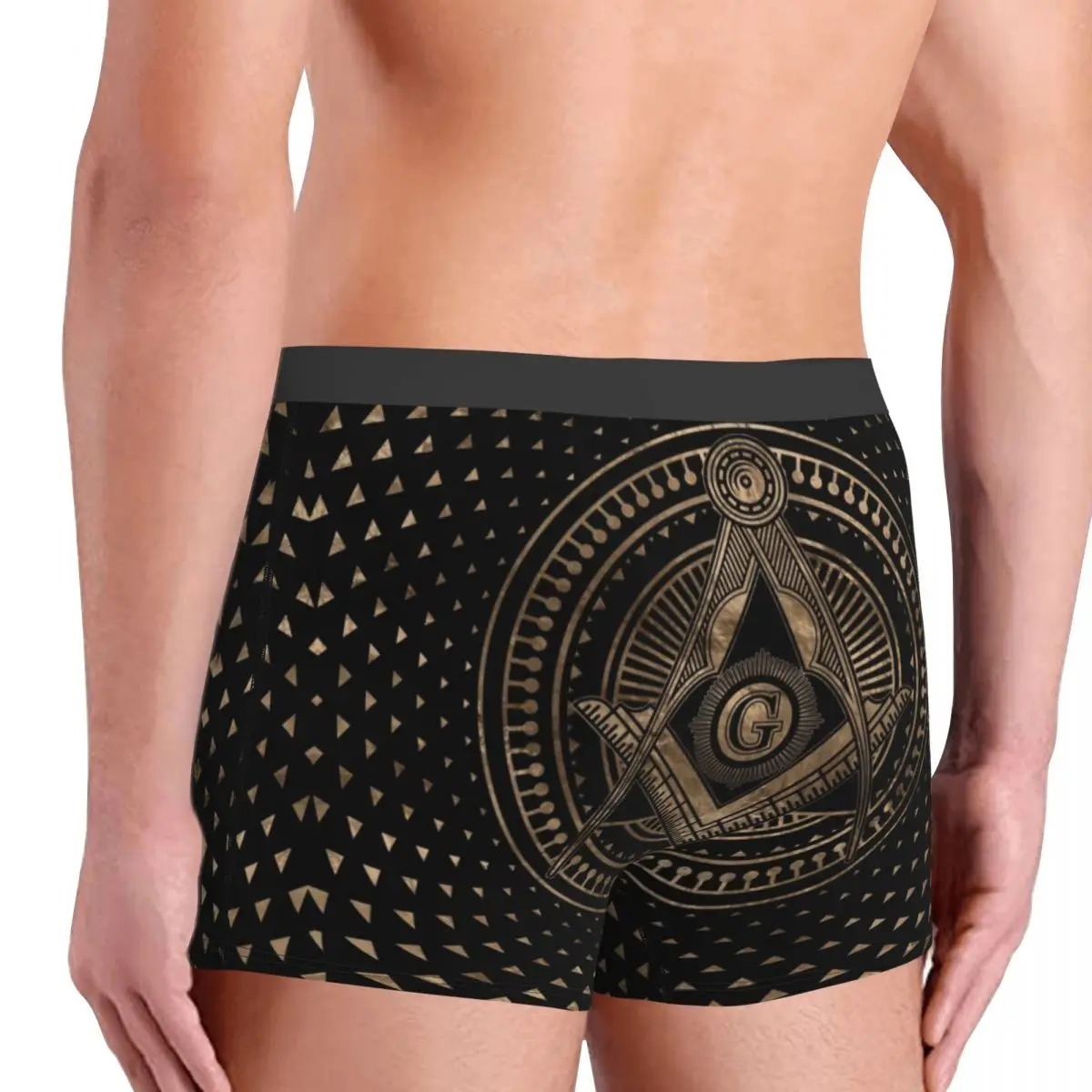 Freemasonry Masonic Mason Symbol Underwear Male Sexy Printed Custom Freemason Boxer Briefs Shorts Panties Soft Underpants